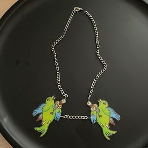 Shrinky Dink Style Dagger Swallows Necklace